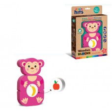Дерев'яна іграшка мавпочка 4 деталі коробка 18, 5*27, 9*3 см kh20/002