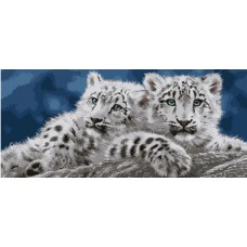 Картина за номерами  сім'я леопардів strateg розміром 50х25 см (ww027)