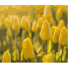 Картина за номерами  жовті тюльпани strateg розміром 40х50 см (dy090)