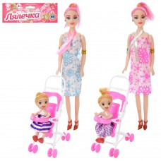 Лялька 26см, з донькою 10см, коляска 13-7-5, 5см, мікс видів,(упаковка пакет), 19-31-5, 5см