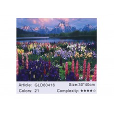 Алмазна мозаїка за номерами 30*40см "гірські квіти" 60416