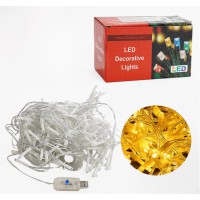 Гірлянда-штора на USB жовте світло, світлові ефекти