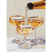 Картина за номерами Мить для трьох з фарбами металік Ideyka 30×40 см КНО5746