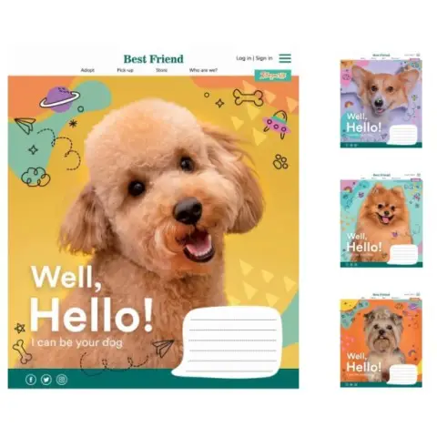 Зошити учнівські 18 аркушів клітинка. 1В Well, Hello!, 25 шт. в упаковці