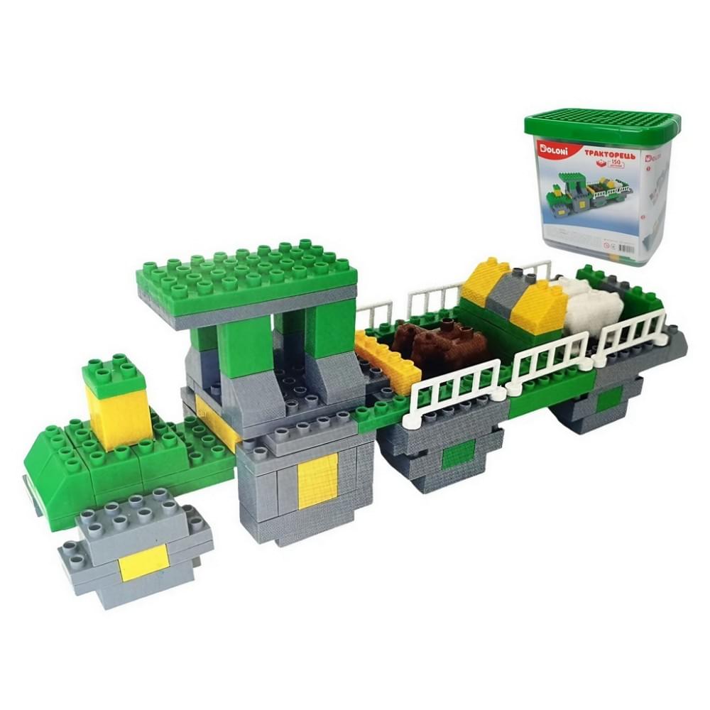 Конструктор Фламінго "Тракторець" 150 деталей, у пластиковому боксі 013888/04