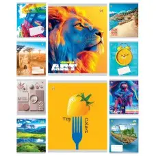 Тетради ученические 48 листов линия Тверда Мікс 3, 10 шт. в упаковке