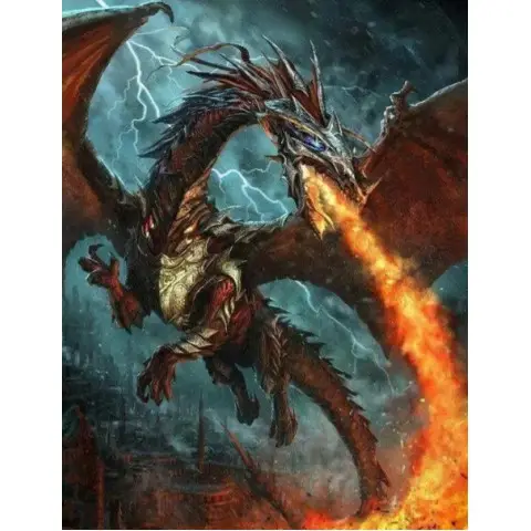 Алмазна мозаїка на підрамнику Дракон 40×50 см 71989_BGLE