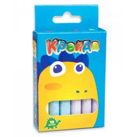 Крейда маленька кругла, 12 штук, різнокольорова, Стратег