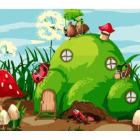 Набір для розпису по номерах Земляна хатинка, Strateg, 30x40 см, SS6719