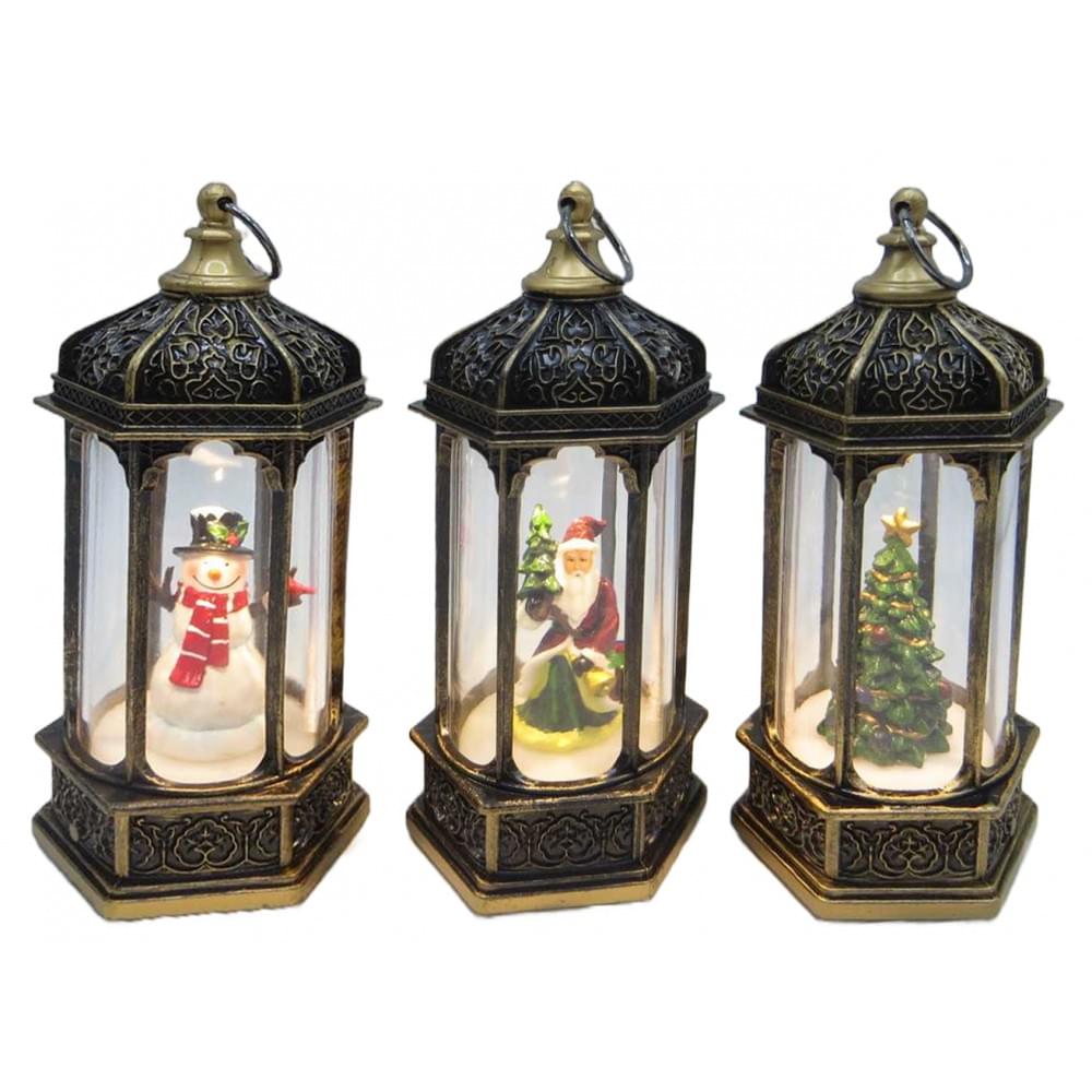 Ліхтар декор.новорічний світящ.LED "Об'ємний 3D-Д.Мороз,Ялинка" 14*5,5см,3в.(1*144)