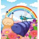 Набір для розпису по номерах Равлик та бабка під веселкою, Strateg, 30x30 см, ES214