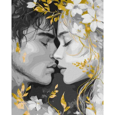 Набір для розпису по номерах Погляд губами з фарбами металік extra, Ideyka, 40x50 см, КНО8538