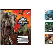 Тетради ученические 96 листов линия. YES Jurassic World. Genetic failure, зошит дя записів 5 шт. в упаковке