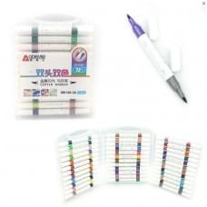 Набір скетчмаркерів акрилових Aodemei "Металік" 36 штук, 72 кольори у пластиковому боксі 6146-36M