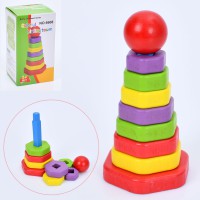 Пірамідка дерев'яна 17 см 7 кілець