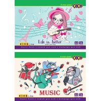 Зошит для нот 16 аркушів KIDS Line, горизонтальний, на скобі