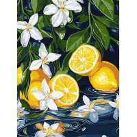 Набір для розпису по номерах Лимон у розрізі, Ideyka, 30x40 см, КНО5733