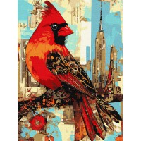 Набір для розпису по номерах Міська пташка, Ideyka, 30x40 см, КНО6732