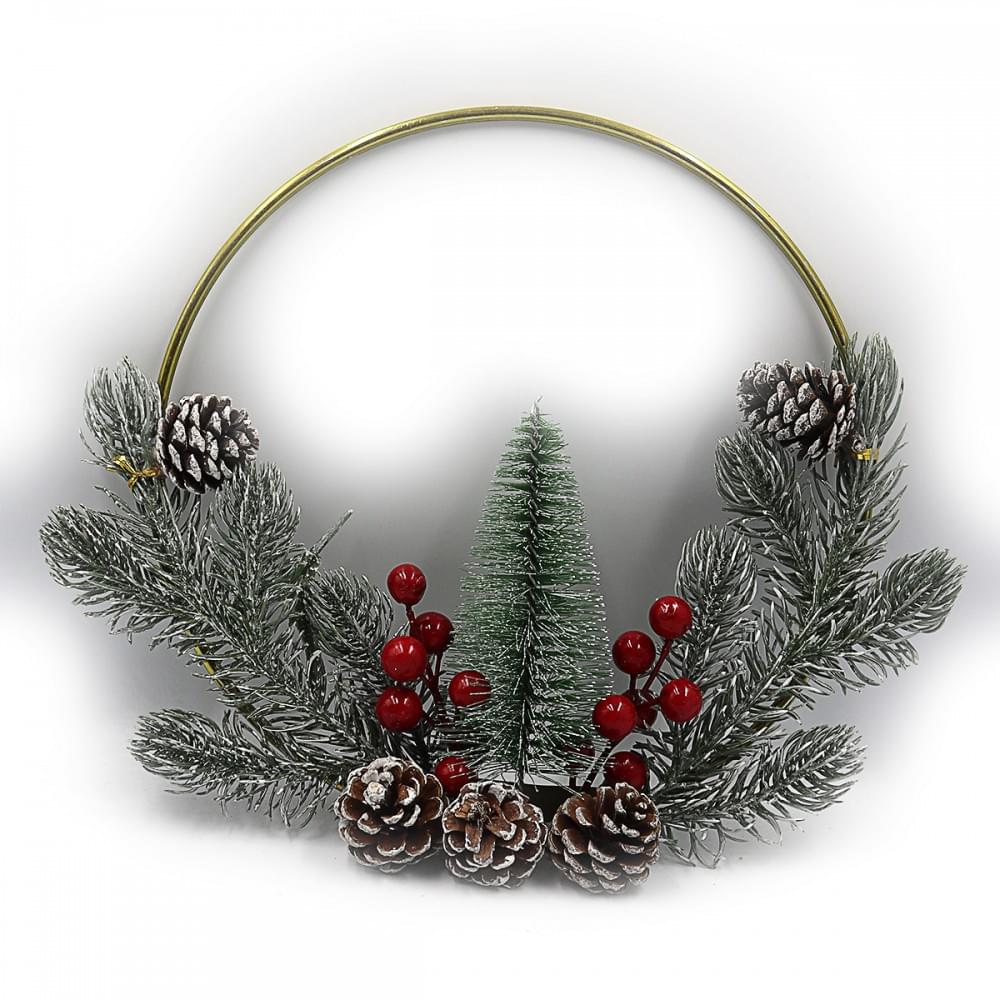 Новогод. декор. украш. "Ягоды" 26*32см 1шт/этик