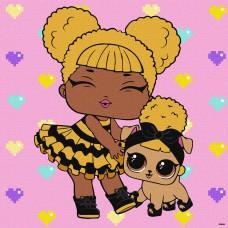 Картина за номерами для дітей "L.O.L.Surprise!TroopSurprise Queen Bee With Queen Pup" Ideyka 40х40 см КНО6287