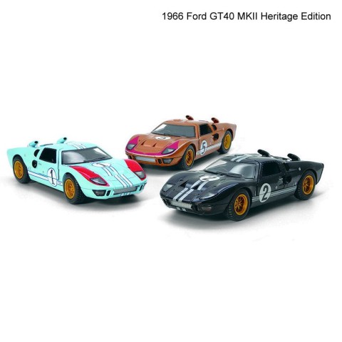 Металева інерційна легкова модель Ford GT40 MKII Heritage Edition 1966 5", відкриваються двері (В асортименті)