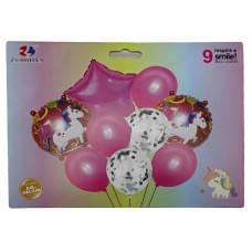 Н-р пов.куль "Єдиноріг, зірка" 9шт.-3шт * 45см + 6шт * 30см, 3в. (в уп.-1в.) (40 * 10)