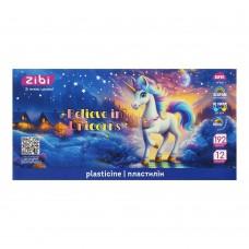 Пластилін кольоровий Zibi KIDS Line "UNICORN" 12 кольорів, 192г ZB.6282