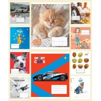 Зошити учнівські 18 аркушів клітинка Люкс ТЕ11225 Мікс 1, 20 шт. в упаковці