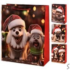 Пакет новорічнийпаперовий S "Best friends" 18*23*10см R98337-S, ціна за 6 шт. /720/