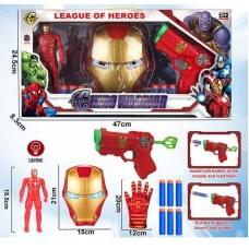 Набір героя маска з підсвічуванням, механічний пістолет, рукавиця, 6 м’яких патронів, фігурка підсвічується, висота героя 18 см, в кор. /30-2/