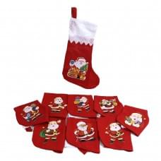 Носок новогодн. "Дед мороз" 41*26см, mix