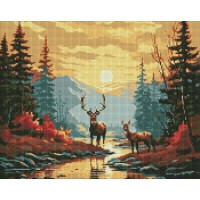 Набір з алмазною мозаїкою Витончені олені AMO7870, 40x50 см