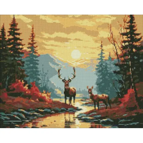 Набір з алмазною мозаїкою Витончені олені AMO7870, 40x50 см