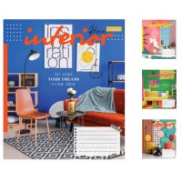 Зошити учнівські 96 аркушів лінія 1В Interior, 5 шт. в упаковці