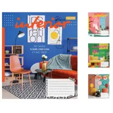 Тетради ученические 96 листов линия 1В Interior, 5 шт. в упаковке