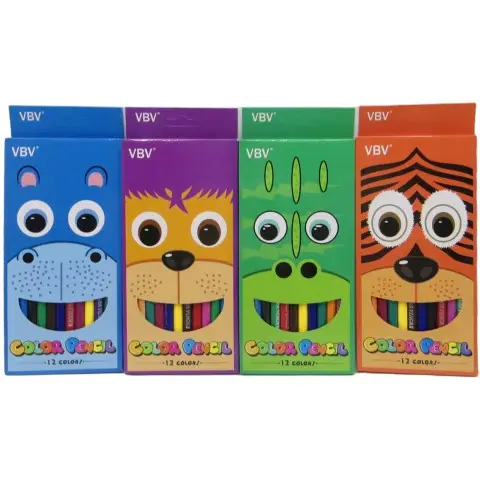 Карандаши пластиковые Мордочки, 12 цветов (в ассортименте)