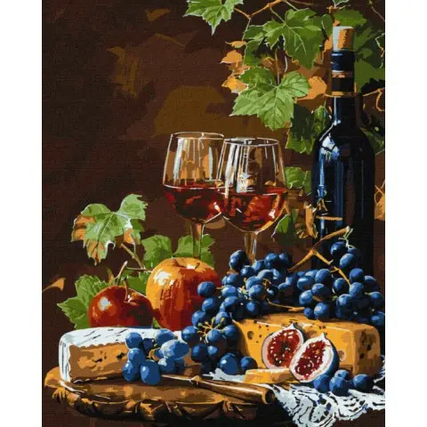 Набір для розпису по номерах Улюблене вино, Ideyka, 40x50 см, КНО5699