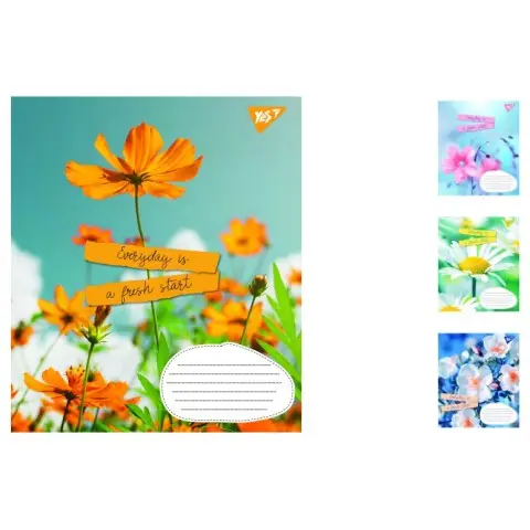 Зошити учнівські 96 аркушів лінія 1B Summer flowers, 5 шт. в упаковці
