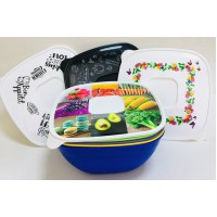 Салатник Лотос з кришкою та малюнком 2,5 л (В асортименті)