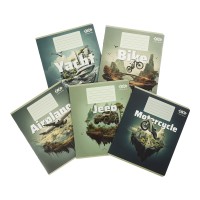 Зошити учнівські 18 аркушів клітинка KIDS LINE TRANSPORT, 20 шт. в упаковці