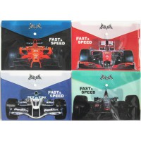 Папка-конверт на кнопці А4+ Машина спортивна, 18 мкм, 23.5x33 см, 4 шт. в упаковці