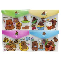 Папка-кнопка А4+, 18 мкм, Капібара, 23.5x33 см, 4 шт. в упаковці (В асортименті)