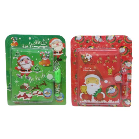 Блокнот на кнопці ПВХ з ручкою-брелоком Новорічний, 45 аркушів