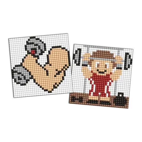 Набір з алмазною мозаїкою на самоклеючій основі для дітей Спорт Силач, 2 шт. 9x9 см, AMS1126