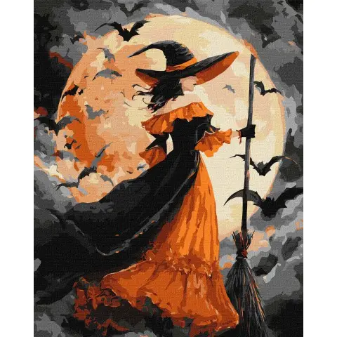 Картина за номерами Відьма при місяці Ideyka 40×50 см КНО8690