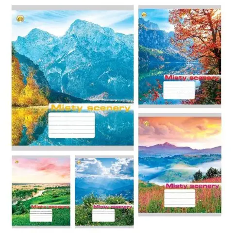 Зошити учнівські 24 аркуша лінія Тверда ТЕ42307 Природа, 20 шт. в упаковці