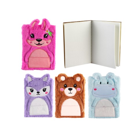 Блокнот пухнастий Animals, 80 аркушів, лінійка, 70 г/м² (В асортименті)