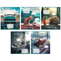 Зошити учнівські 24 аркуша клітинка Yes Funny pets, 20 шт. в упаковці