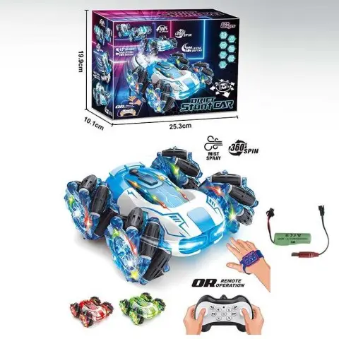 Машина на радіокеруванні звук підсвічування роликові колеса парогенератор пульт 2.4G + браслет (В асортименті) HG4-37