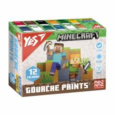Фарби гуашеві Yes Minecraft 12 кольорів по 20 мл 230407